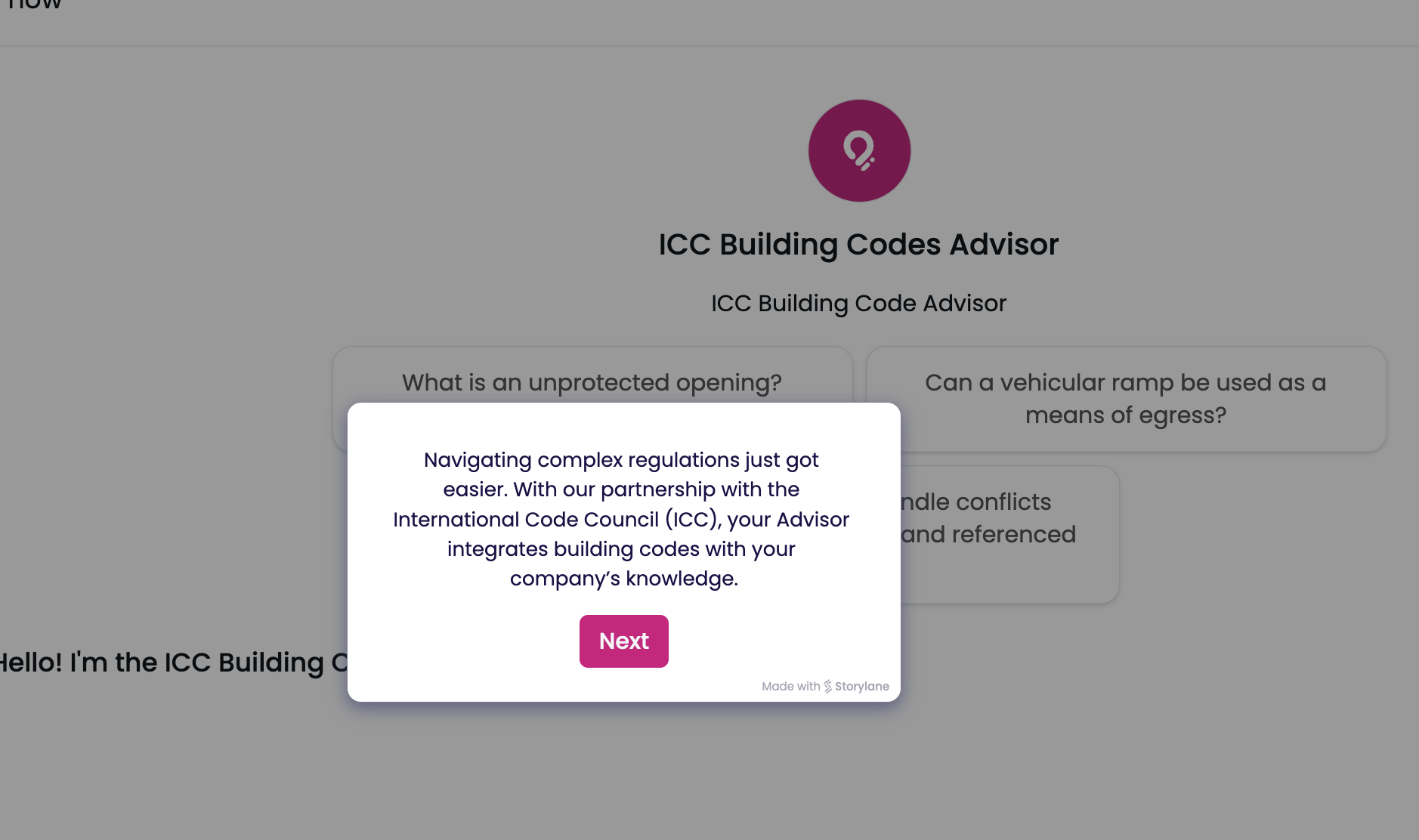 ai advisor icc building codes support