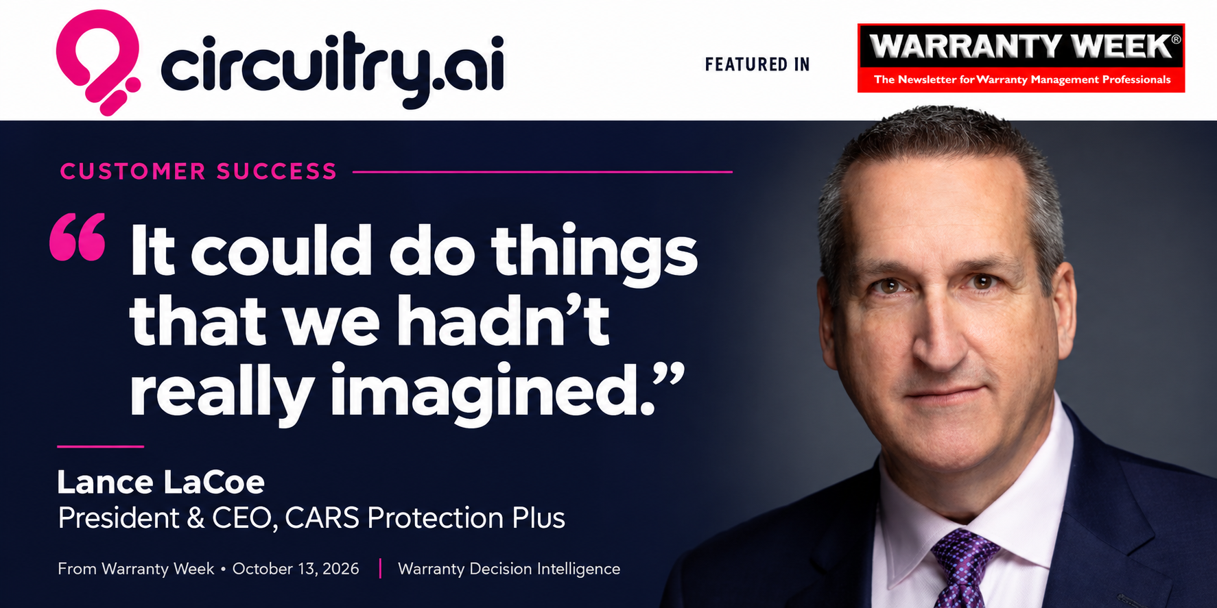 Lance LaCoe Quote from Warranty Week Article